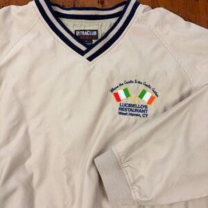 UltraClub Mens L Lucibello's Restaurant West Haven CT Tan Pullover Golf Jacket